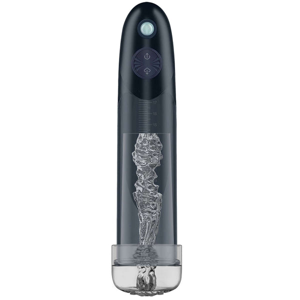 Pompa pene verticale con manichino in silicone interno e base adesiva trasparente