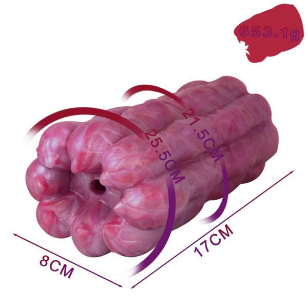 Dimensioni toy masturbatore predatorio silicone rosa intenso 8x25,5 cm peso 653g