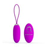 Uovo vibrante viola Pretty Love Julia con pulsante on/off, finitura silicone e telecomando ovale