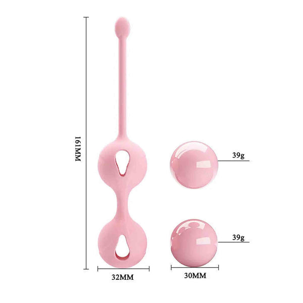Palline Kegel rosa Pretty Love con misure e struttura a due sfere
