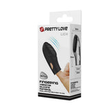 Scatola imballaggio vibratore da dita Pretty Love Lich nero con logo e dimensioni