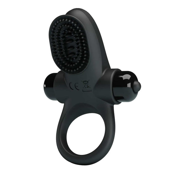 Anello vibrante nero Pretty Love vista laterale profilo curvo finitura opaca e lucida