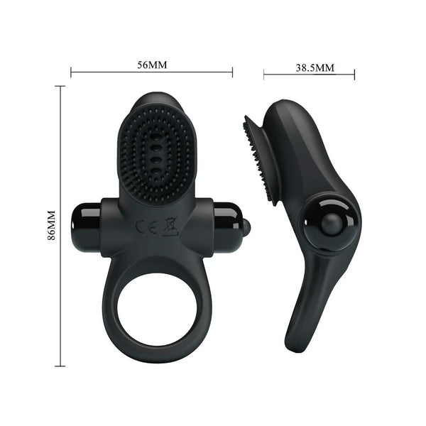 Misurazioni tecniche anello vibrante nero Pretty Love 86mm altezza forma ergonomica