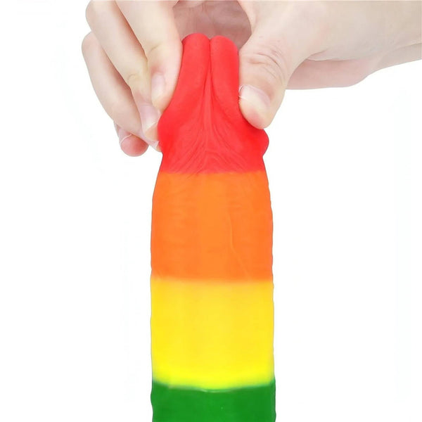 Prider Fallo Rainbow Handcrafted in Silicone Medicale ″