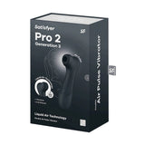 Scatola Satisfyer Pro 2 Gen 3 Vibratore Doppio Impulso d'Aria Nero con Tecnologia Liquid Air