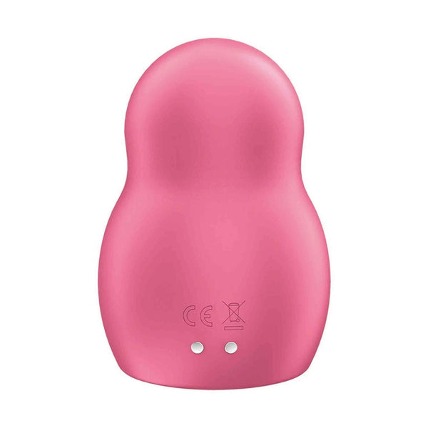 Vista posteriore vibratore Satisfyer Pro To Go 1 rosa con fori metallici