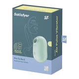 Confezione Satisfyer Pro To Go 2 Double Air Pulse Vibrator verde menta blu scuro