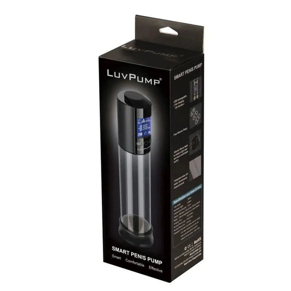 Scatola imballaggio nera pompa pene LUV PUMP con specifiche USB ricaricabile