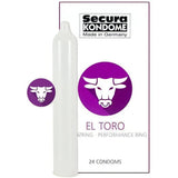 Profilattico trasparente El Toro Performance Ring con anello viola e confezione da 24 pezzi