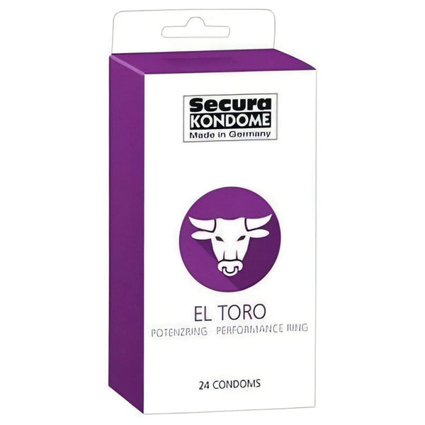 Confezione da 24 Profilattici El Toro Performance Ring Secura Kondome con anello di potenza