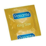 Confezione singola profilattico Pasante King Size dorato con logo blu