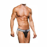 Jockstrap Prowler nero e bianco con fascia elastica logo zampa vista frontale