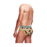 Vista posteriore slip uomo Prowler Lumberbear beige motivo orsi e asce