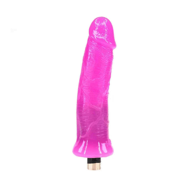 Dildo viola Love Machine verticale con base piatta e connettore dorato