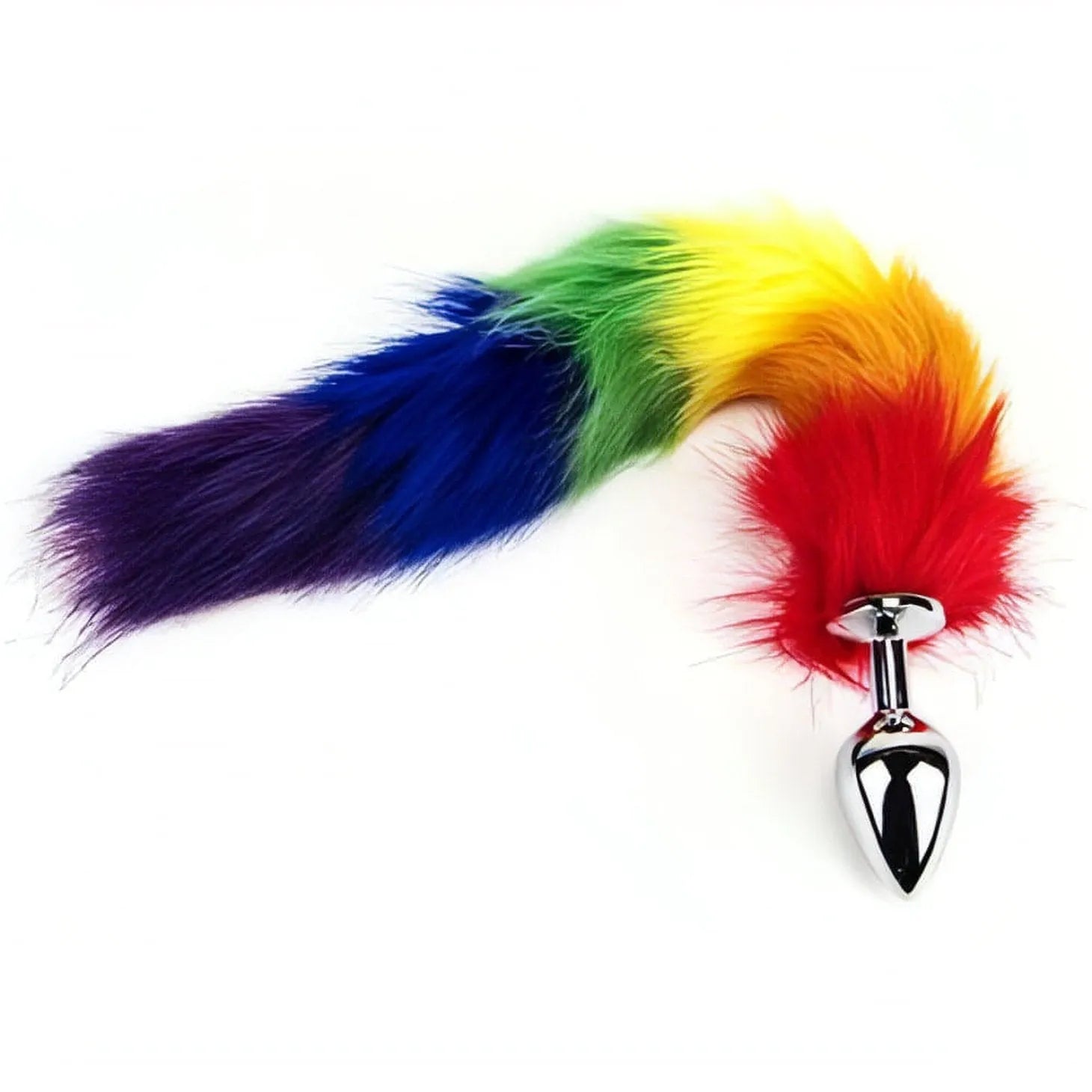 Rainbow Tail Butt Plug - Plug anale in metallo con coda arcobaleno