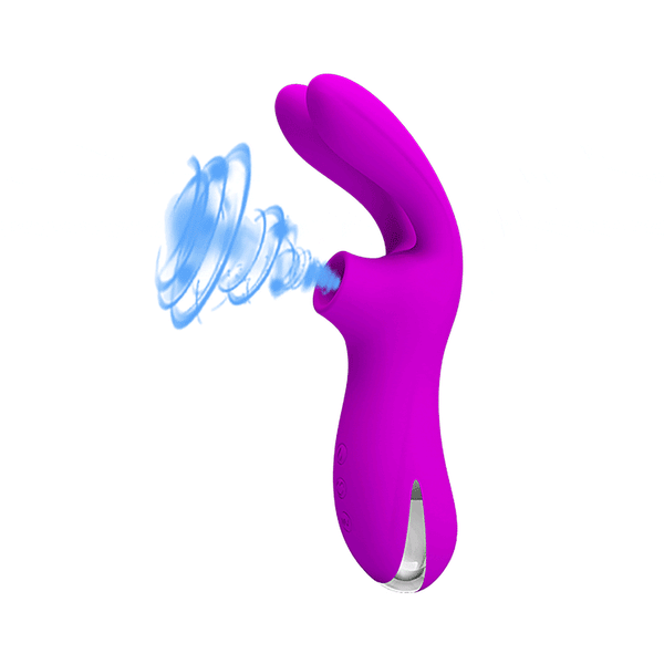 Vibratore Ralap viola effetto suzione aria grafica testa coniglietto