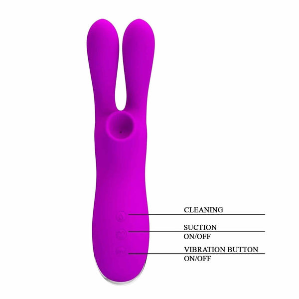 Vibratore clitorideo Ralap viola fronte pulsante pulizia suzione vibrazione