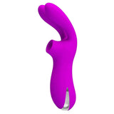 Vibratore silicone viola Ralap design ergonomico becco suzione base metallica