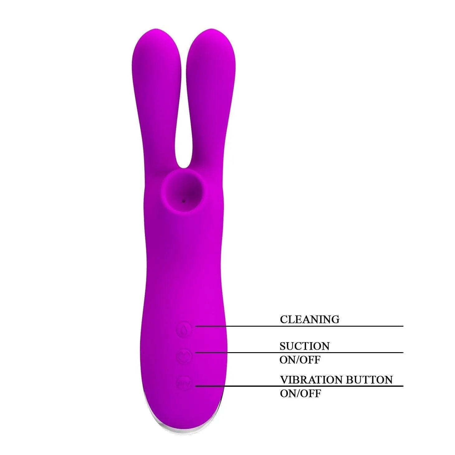 Ralap 2 in 1 Coniglietto Vibrante  e succhiaclitoride per un orgasmo mai così intenso - Ricaricabile, Silicone, 7 diversi progra