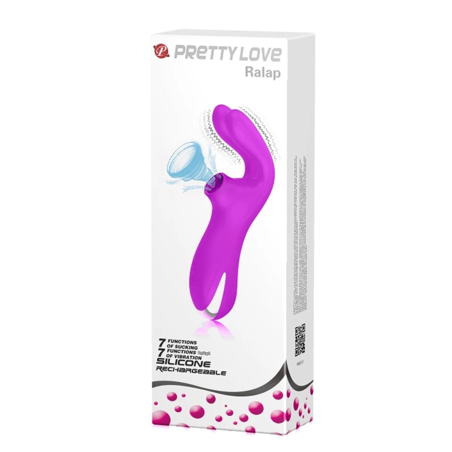 Ralap 2 in 1 Coniglietto Vibrante  e succhiaclitoride per un orgasmo mai così intenso - Ricaricabile, Silicone, 7 diversi progra