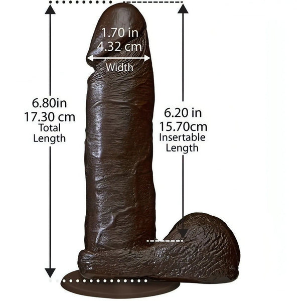Misura fallo realistico nero 6 pollici lunghezza inseribile 15.7 cm e larghezza 4.3 cm