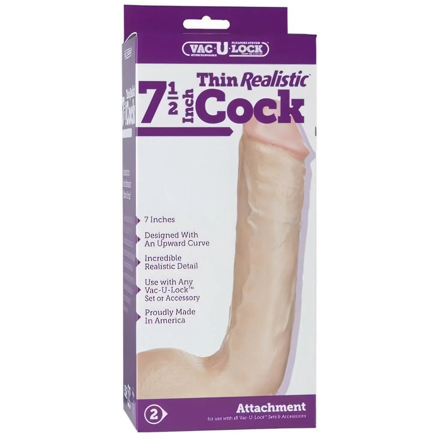 Realistic Cock 7.5'' White - Vac-U-Lock