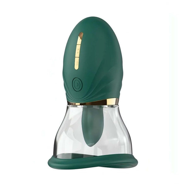 Vista frontale vibratore vaginale Adoramor con pannello controllo dorato e silicone morbido