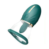 Vibratore clitorideo ergonomico Adoramor verde scuro con anello di tenuta in silicone