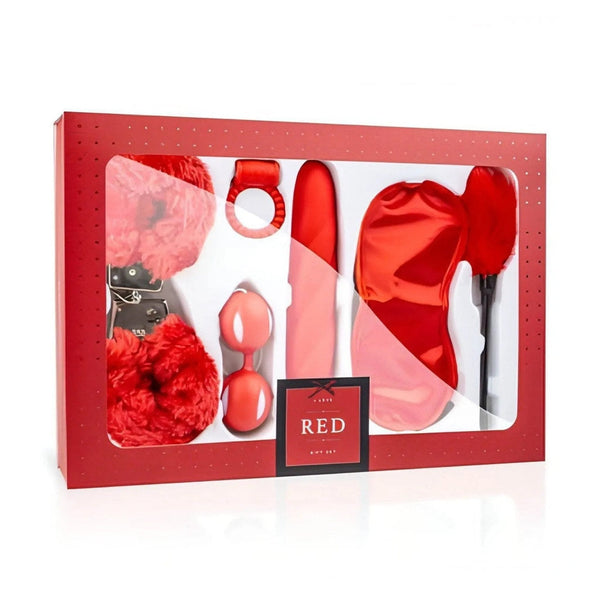 Scatola regalo rossa LoveBoxxx set completo giocattoli coppia con finestra trasparente