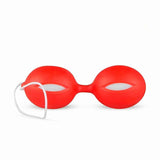 Palline vaginali rosse bilobate in silicone morbido con anello di estrazione