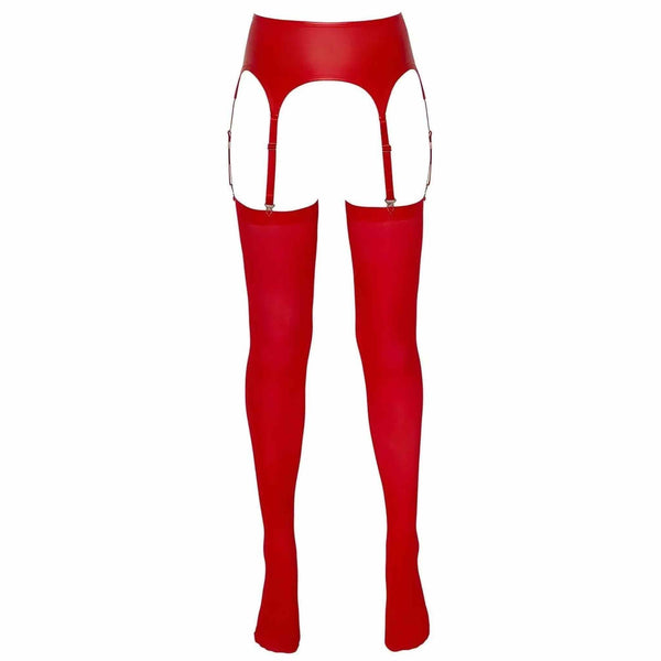 Reggicalze wetlook con calze abbinate