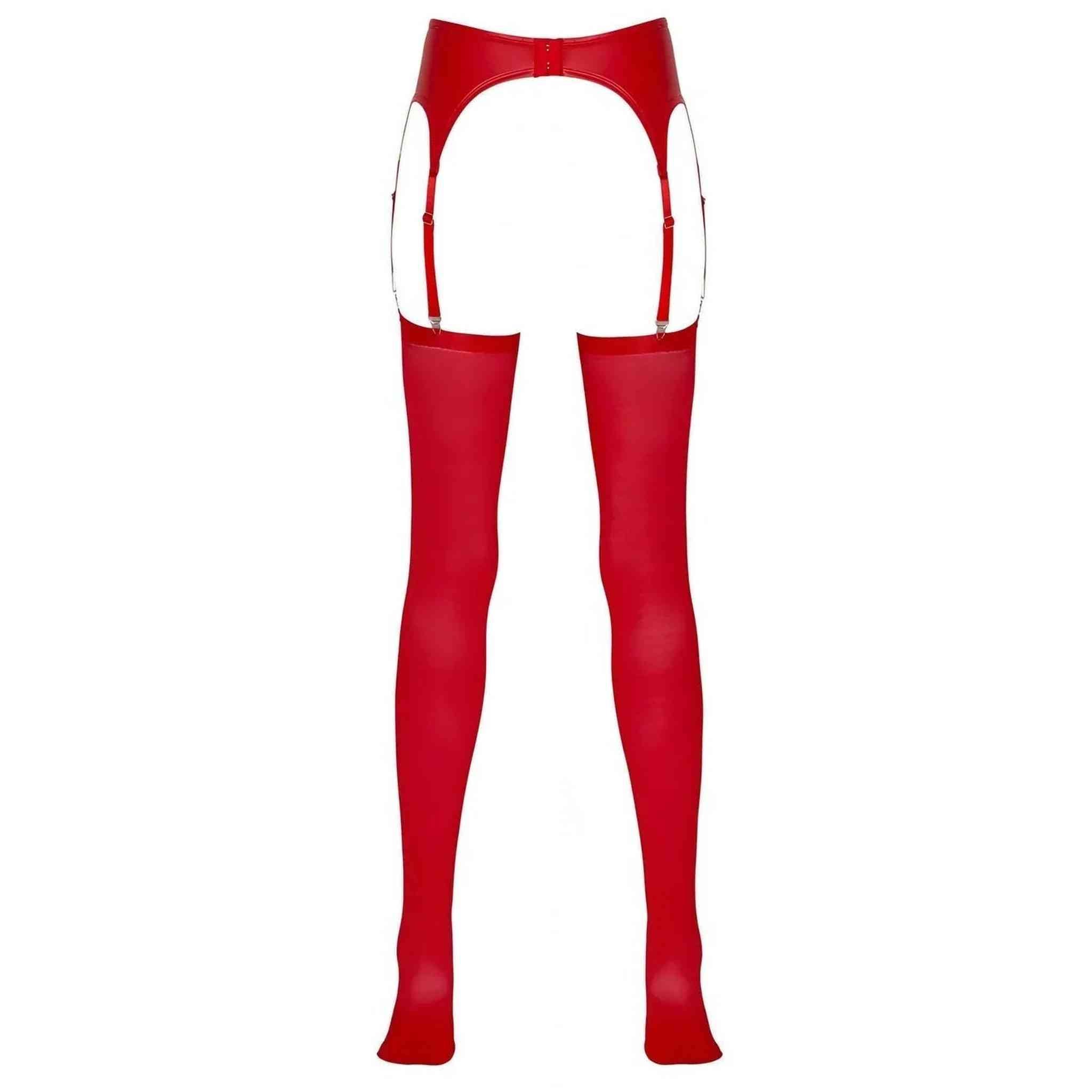 Reggicalze wetlook con calze abbinate