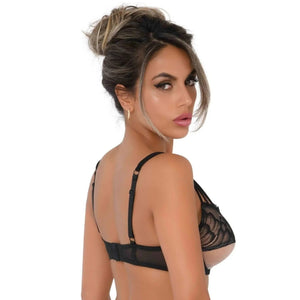 Reggiseno Sexy Con Pizzo Nero e Inserto Centrale Trasparente