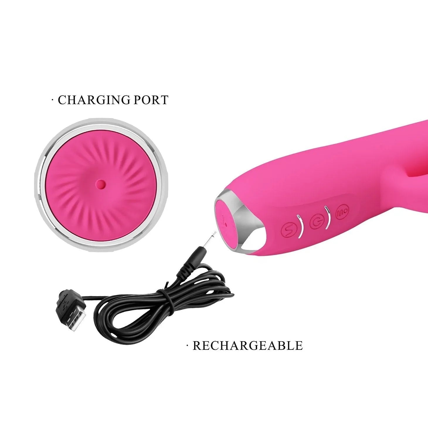 Regina Vibratore Rabbit e Succhiaclitoride con tecnologia Pulse WAVE - 12 modalità di vibrazione e 3 di aspirazione - Ricaricabi