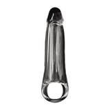 Guaina fallica estensione penis trasparente TPE lucida vista frontale