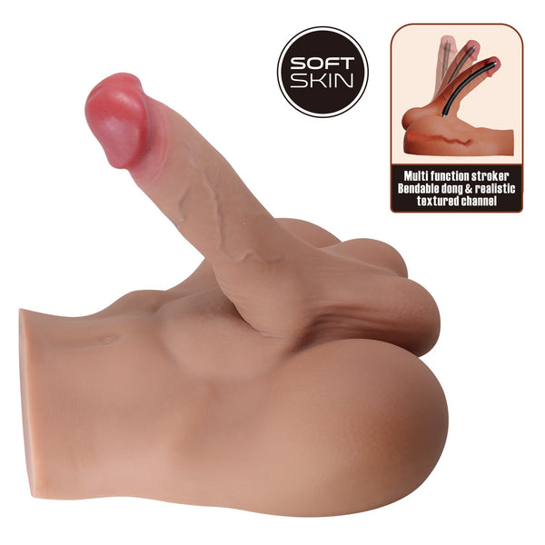 Dildo multiuso silicone flessibile con canale testurizzato e scritta SOFT SKIN