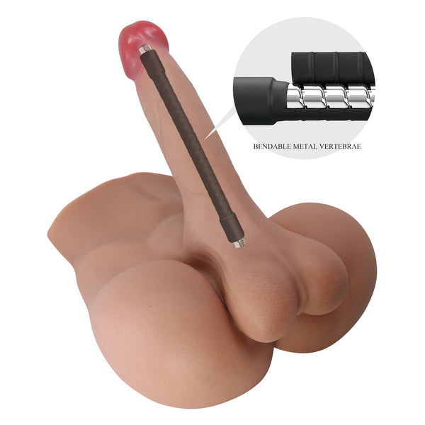 Dildo silicone flessibile con colonna vertebrale metallica bendable