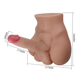 Dildo silicone realistico dimensioni 246mm con base mezzo busto e testa rossa