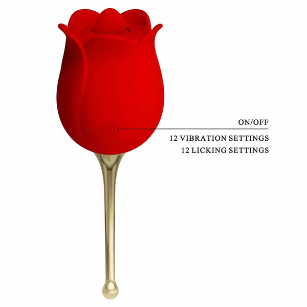 Rosa Lecca Clitoride con stelo - Licking e Vibrazione