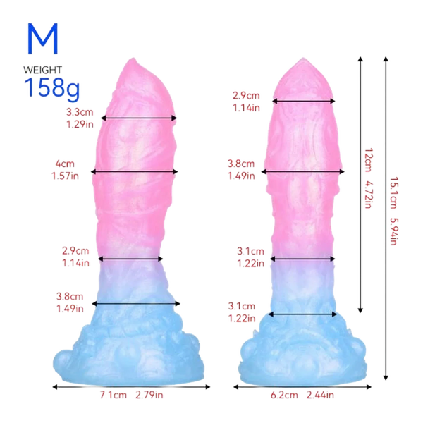 Sakura Blue Silicone Gradient Luminous Dildo Female Masturbation