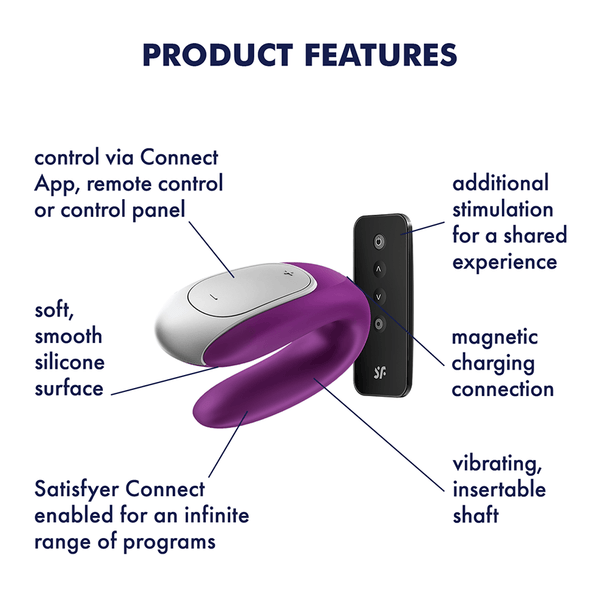 Satisfyer Double Fun Connect App viola: vibratore per coppia