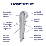 Satisfyer High Fashion argento: succhia clitoride ad Air Pulse