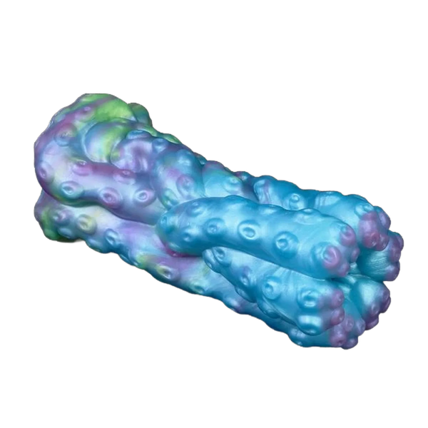 Tentacolo stella marina in silicone liquido blu viola verde effetto marmorizzato