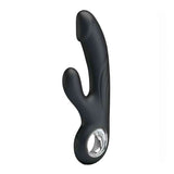 Selene Vibratore rabbit nero con glande scolpito - 7 Modalità di vibrazione, Ricaricabile tramite USB