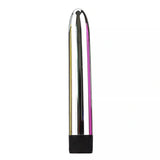 Vibratore Intense VITO trasparente con strisce interne colorate e base a righe nere