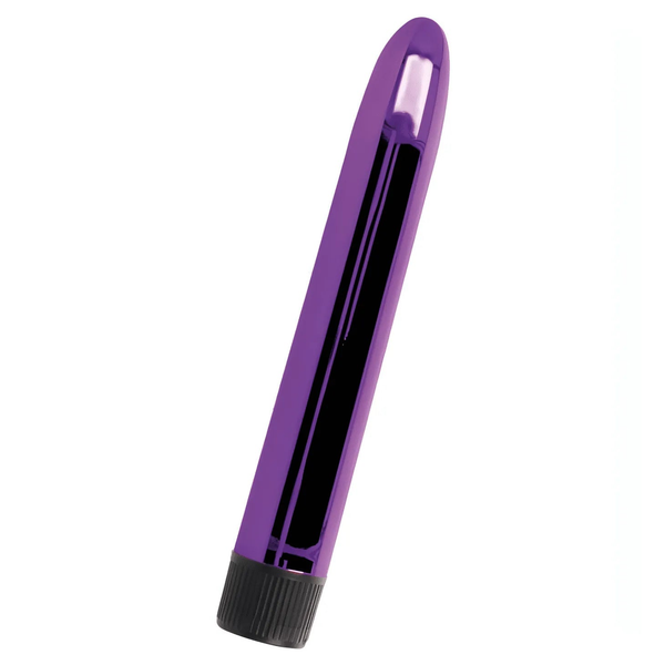 Vibratore Intense VITO viola metallico sezione trasparente interna scura base rigata