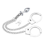 Set BDSM Manette con Plug Anale in Acciaio