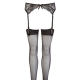 Set Reggicalze in pizzo con calze nere velate