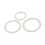 Tre anelli bianchi in silicone liscio, set da 3 taglie diverse per stimolazione