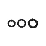Set di 3 anelli beaded - Nero